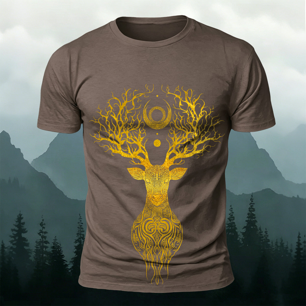 Mysterious Totem Deer Casual Skin-Friendly Tee