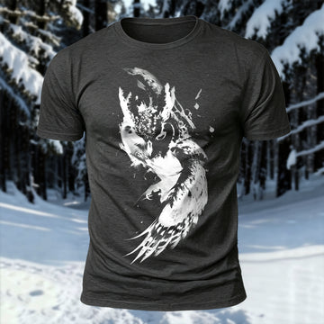 DTG Flying Owl Printed Short Sleeve T-Shirt