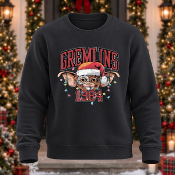 Gremlins Christmas Printed Round Neck Sweatshirt