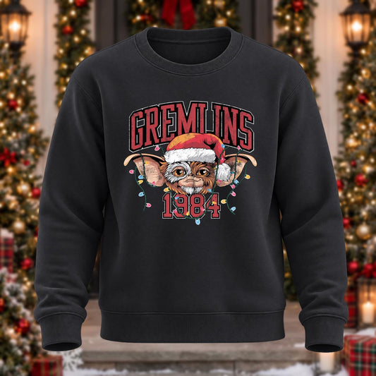 Gremlins Christmas Printed Round Neck Sweatshirt