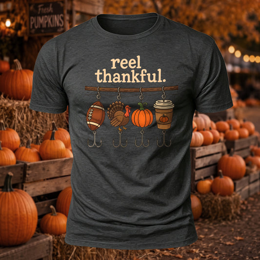 Reel Thankful Printed Short Sleeve T-Shirt