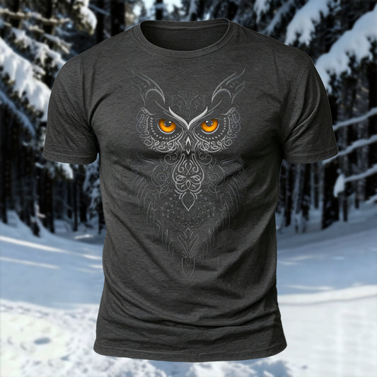 DTG Owl Totem Printed Short Sleeve T-Shirt