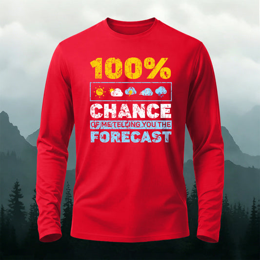 Cute Weather Icon Print Casual Long-Sleeve 100% Cotton T-Shirt