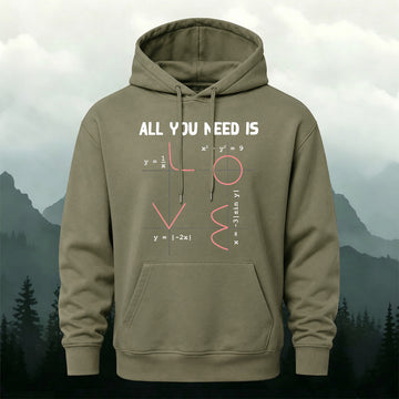 Cotton Math Love Equations Print Casual Hoodie