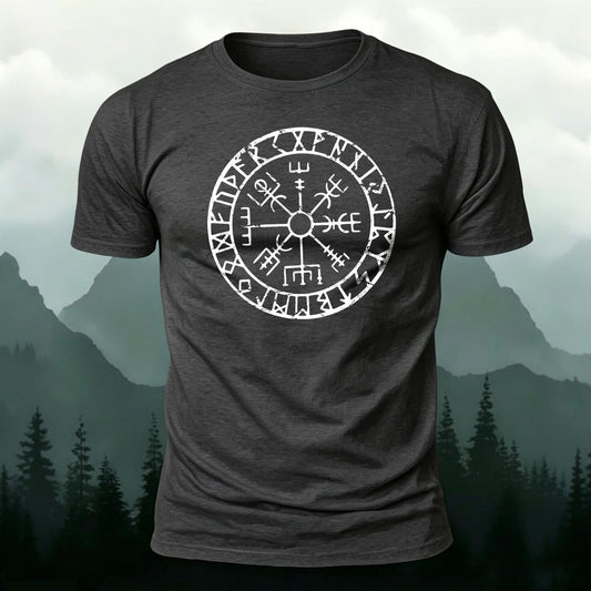 Premium Cotton Viking Totem Circle Printed T-Shirt