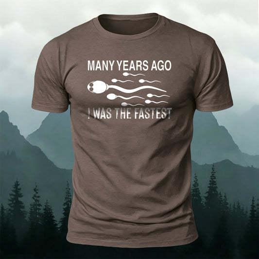 100% Cotton Fastest Tadpole Print Casual T-Shirt