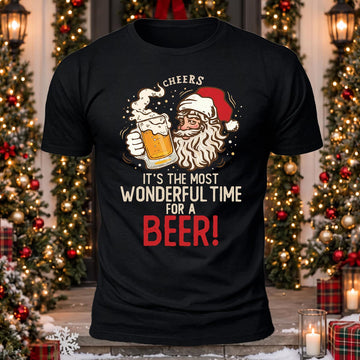 Wonderful Time For A Beer Printed Short Sleeve T-Shirt
