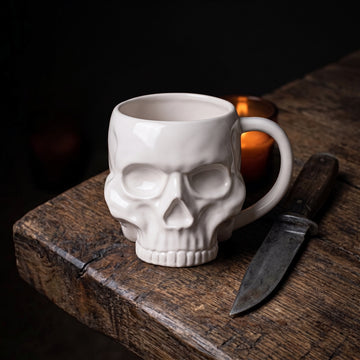 Ceramic Solid Skull Sculpted Mug