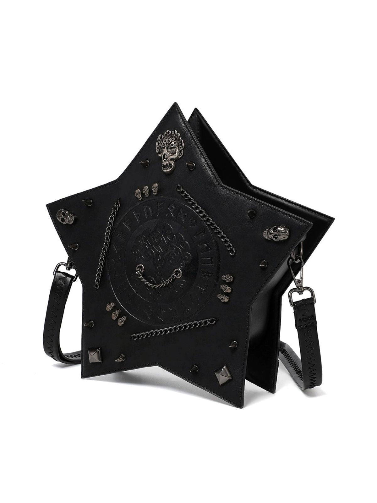 Gothic Women's Skull-Print Shoulder Bag