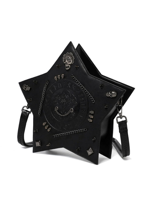 Gothic Women's Skull-Print Shoulder Bag