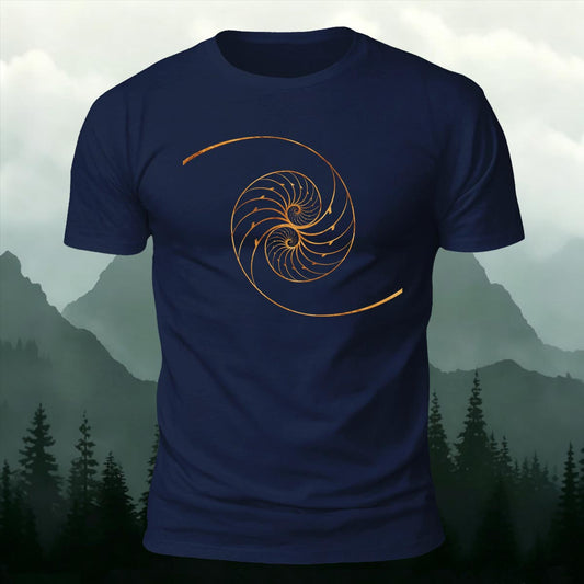 Golden Ratio Fibonacci Spiral Printed Short Sleeve T-Shirt