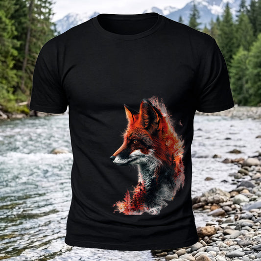 DTG Fox Wooded Hill Printed Short Sleeve T-Shirt