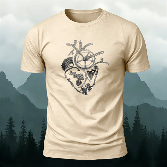 Musical Instruments and Hearts Fun Print Cotton T-Shirt Beige