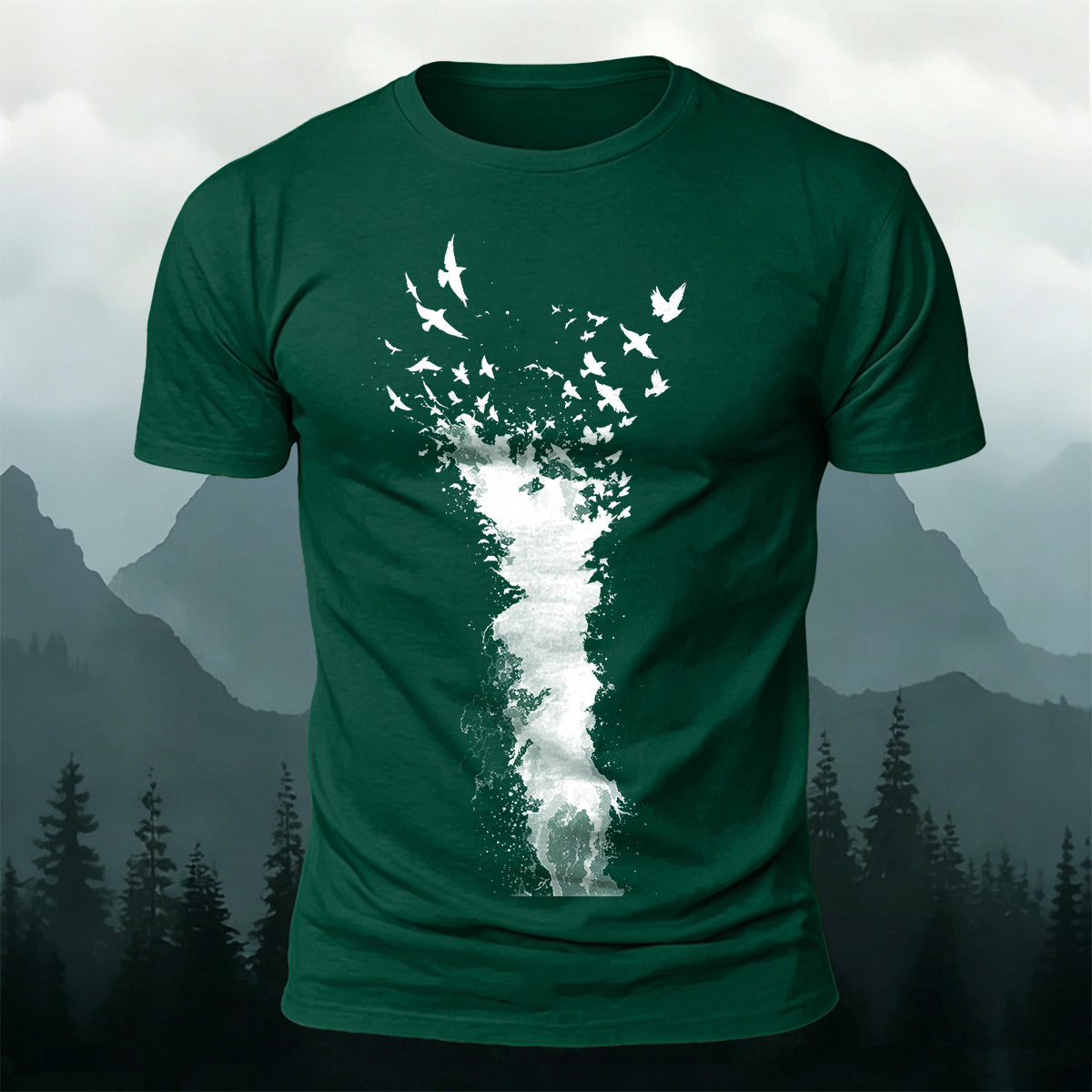 Flying Bird Graphic Casual Breathable Crew Neck Tee DGE