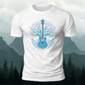 Guitar God Tree Trend-Print Casual Cotton T-Shirt