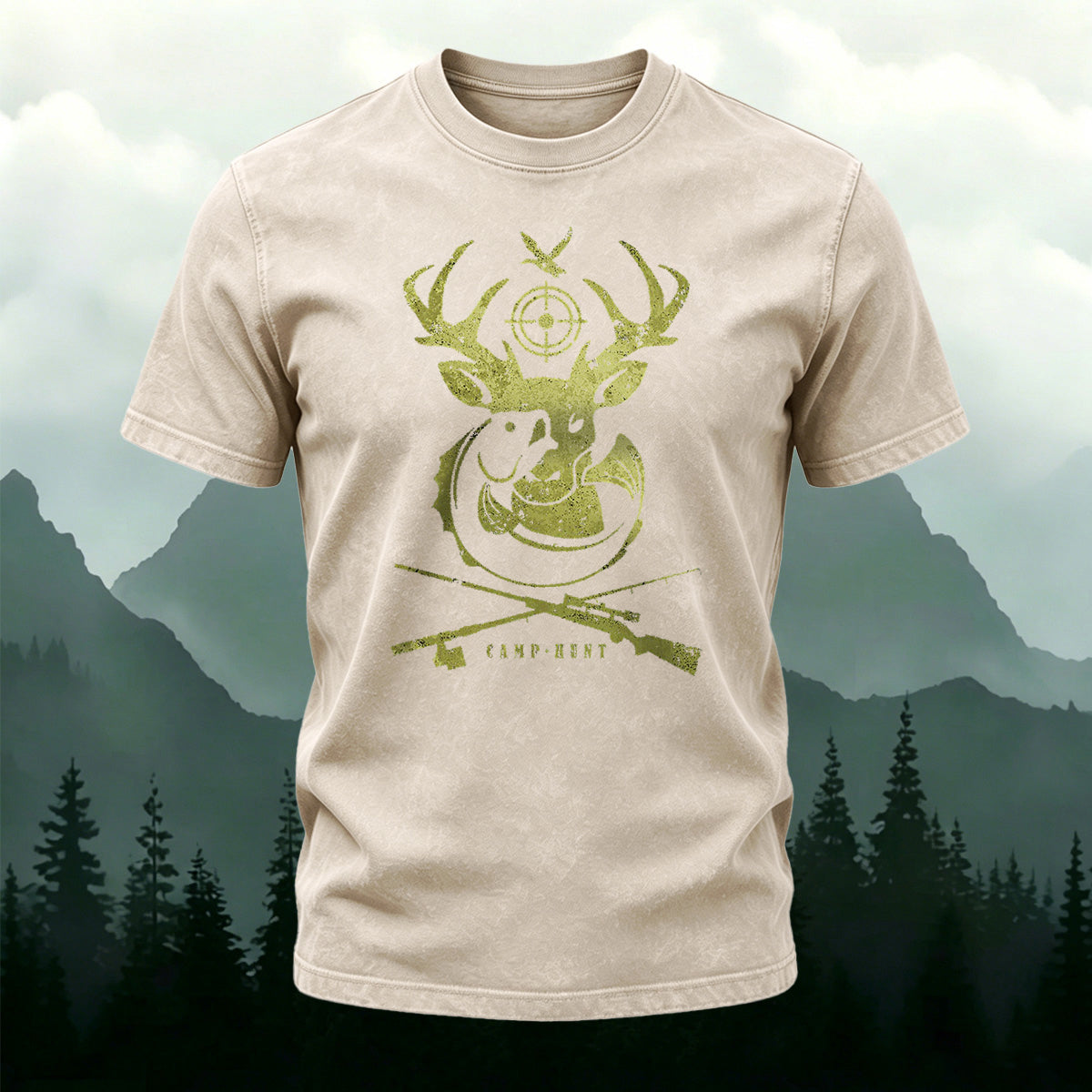 Animal Conservation Print Casual Washed Cotton T-Shirt