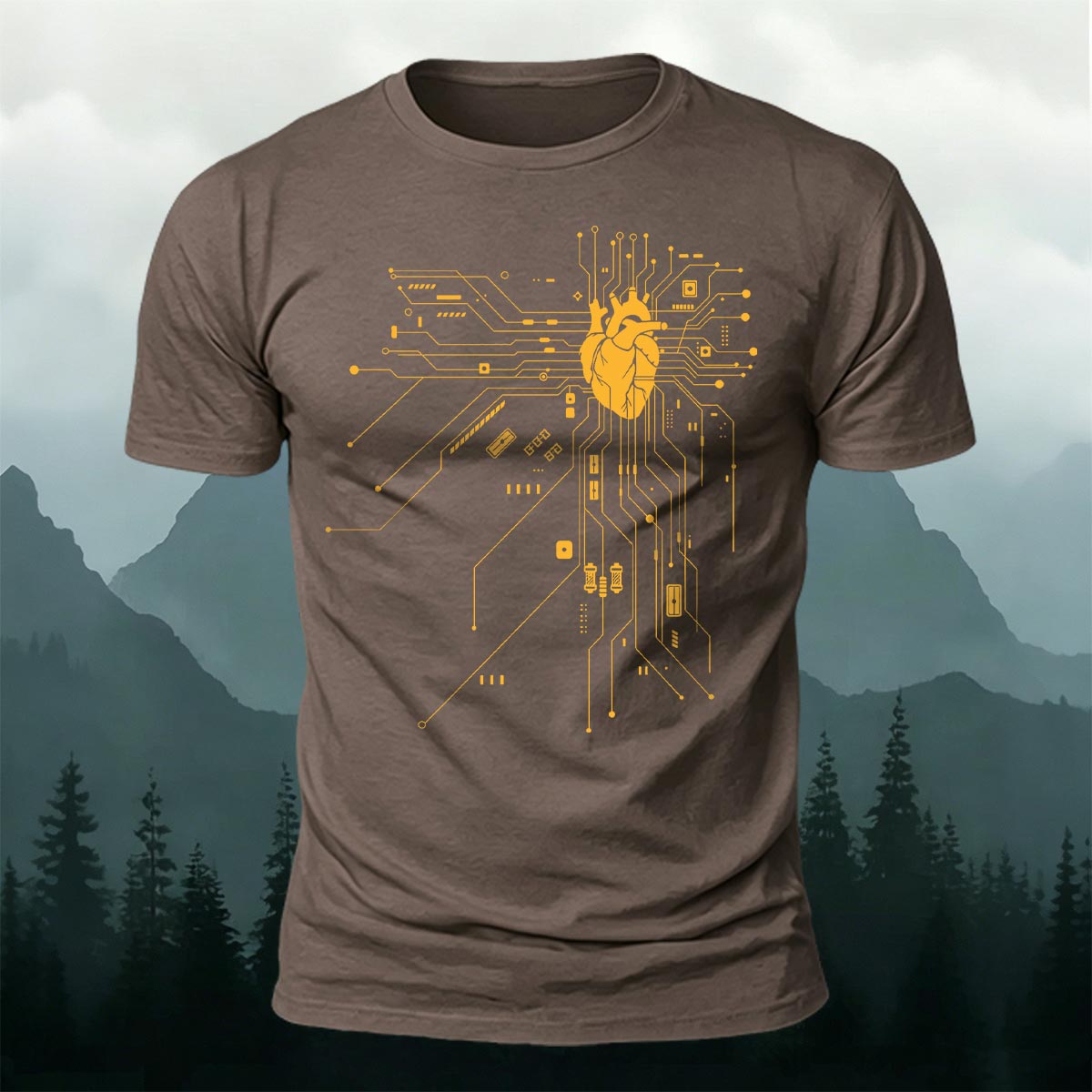 Creative Heart Pattern Combed Cotton T-Shirt