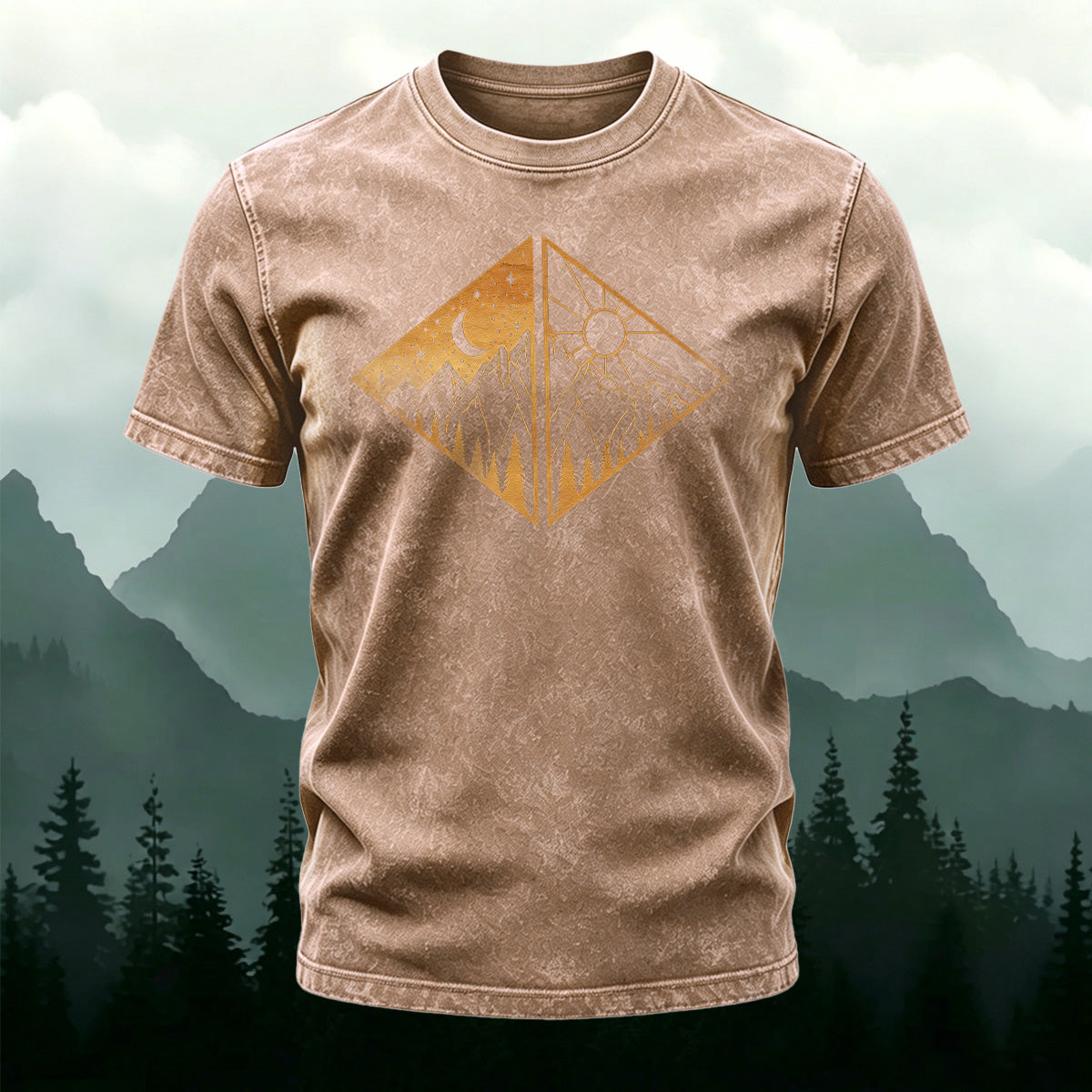 Scenic Geometric Patterns Ultra-soft Fabric T-Shirt