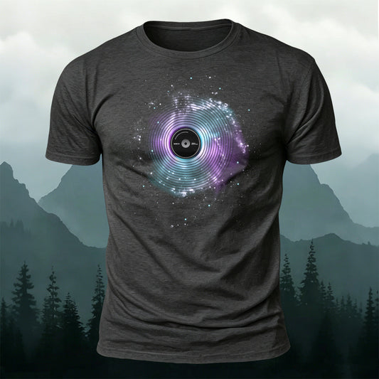 Music Player Print Casual 100% Cotton T-Shirt