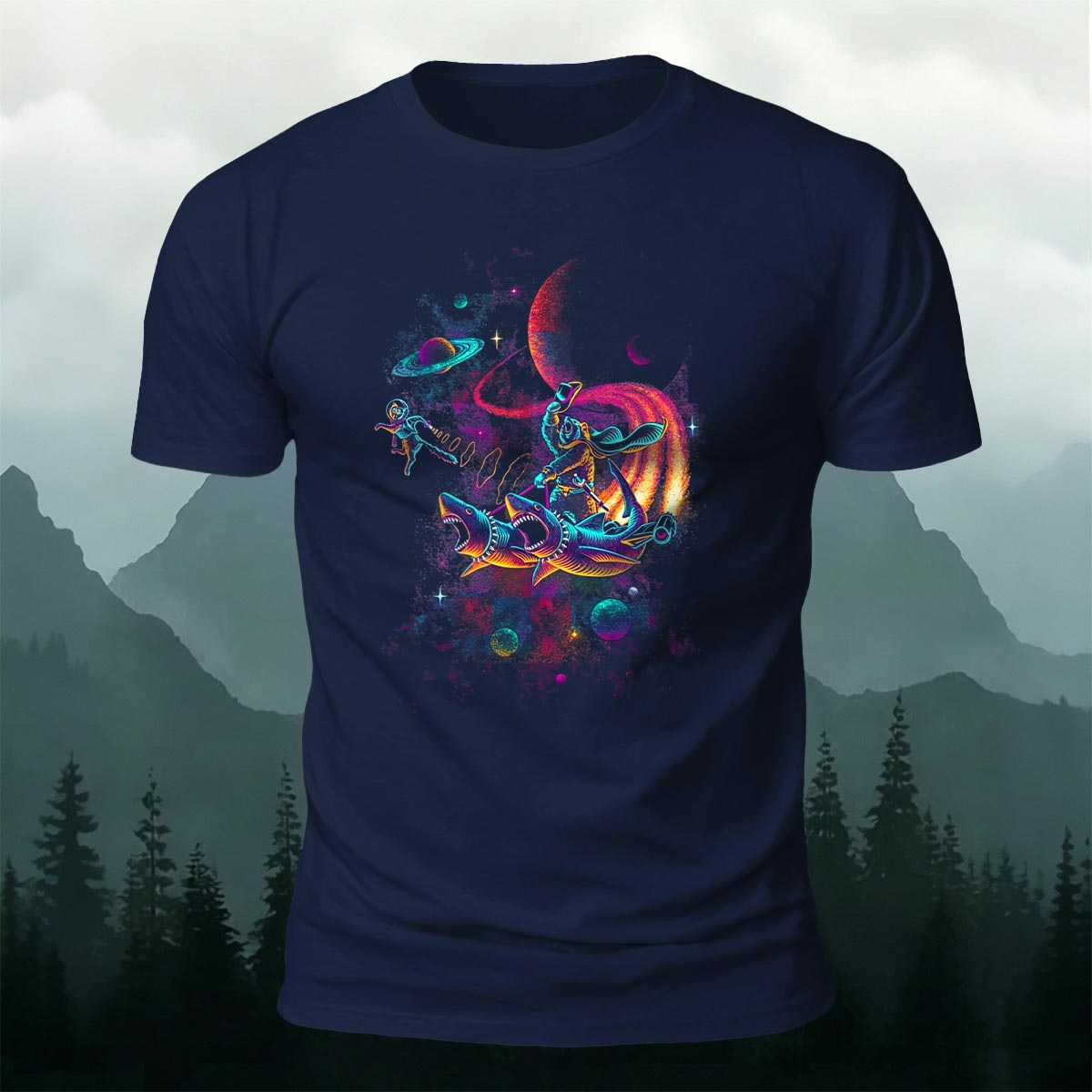 Fun Starry Sky Print Fashionable Breathable T-Shirt