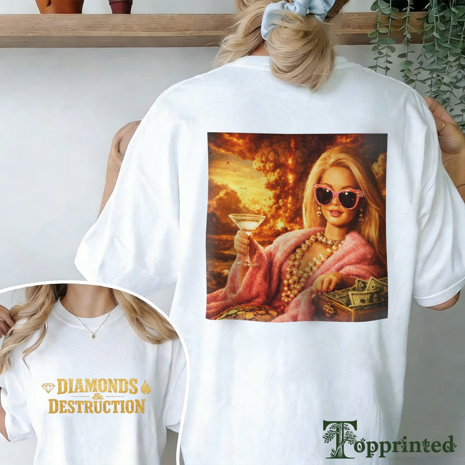 Meme Exploding World Pure Cotton Printed T-Shirt