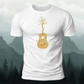 Artistic Tree Print Premium Cotton Casual T-Shirt White