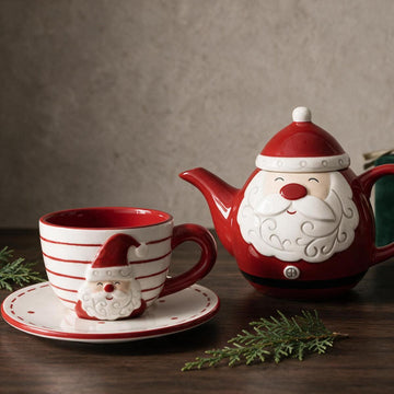 Festive Santa Ceramic Tea Set