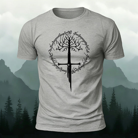 Artistic Pattern Minimalist Premium Cotton T-Shirt Grey