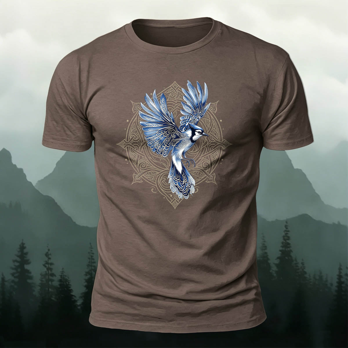 Artistic Bird Graphic Casual Skin-Friendly T-Shirt