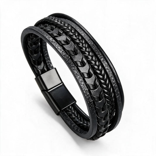 Braided Multi‑Layer Leather Men Bracelet