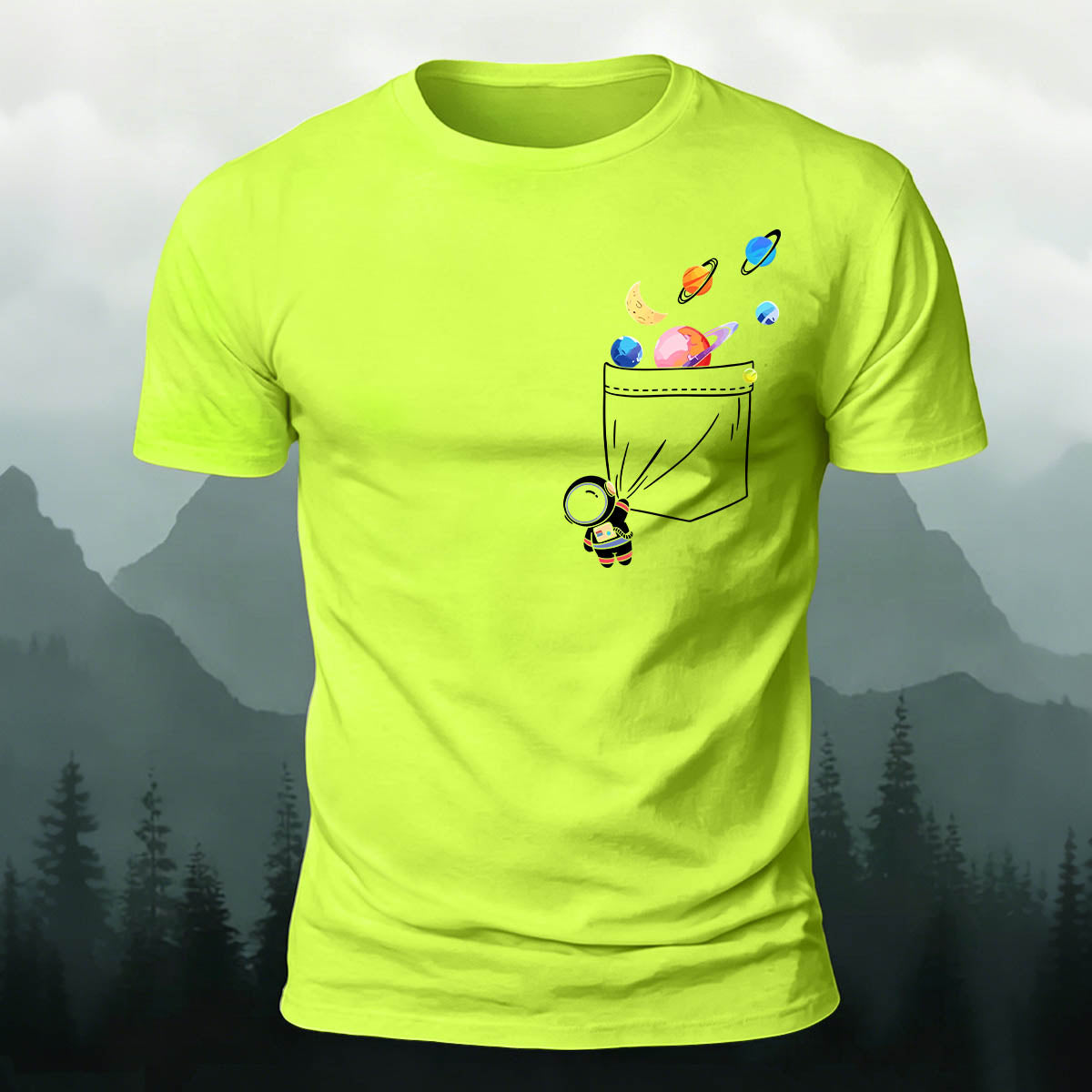 Astronaut Fun Print Premium Cotton Casual T-Shirt