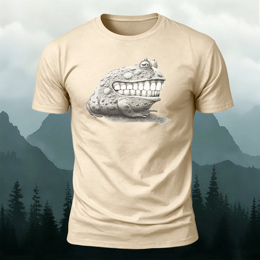 Fun Frog DesignCasual 100% Cotton T-Shirt Beige