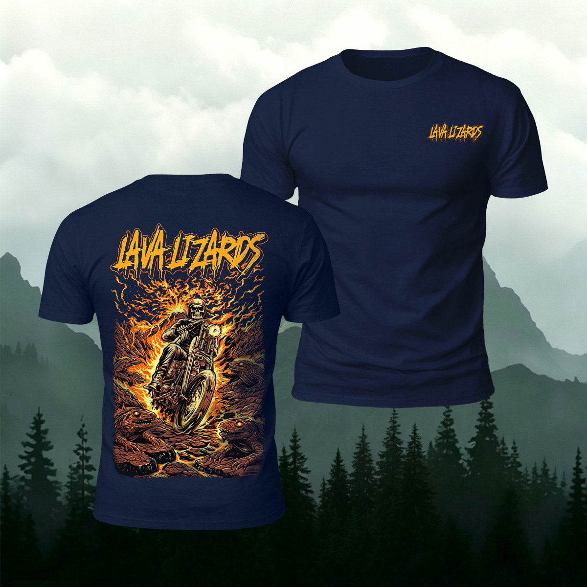 Black Metal-Style Print Casual Cotton T-Shirt