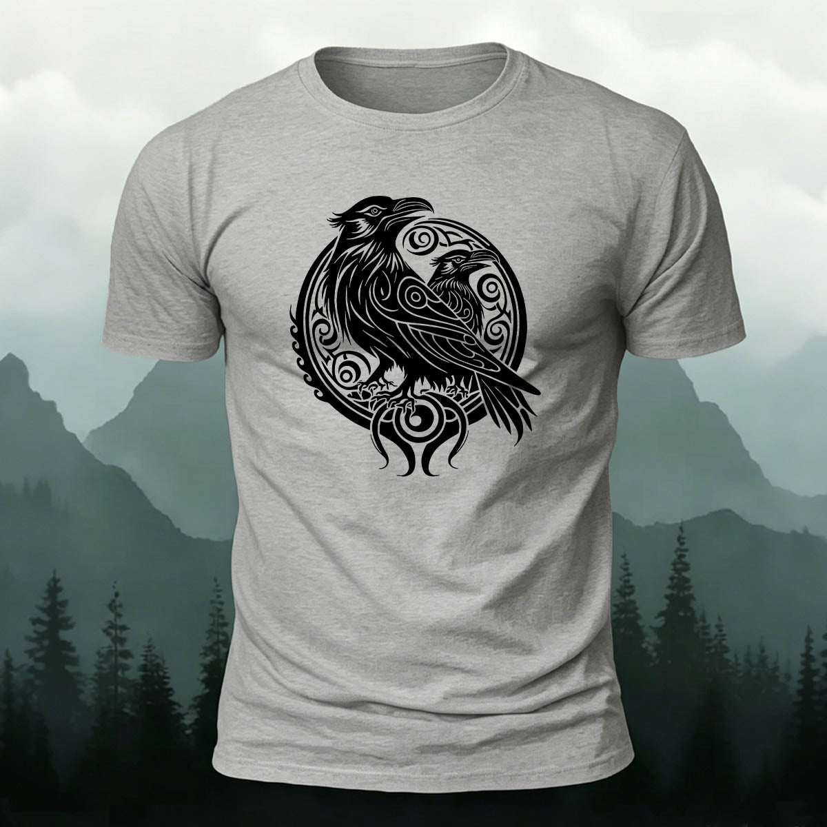 Bird Pattern Casual Natural 100% Cotton T-Shirt