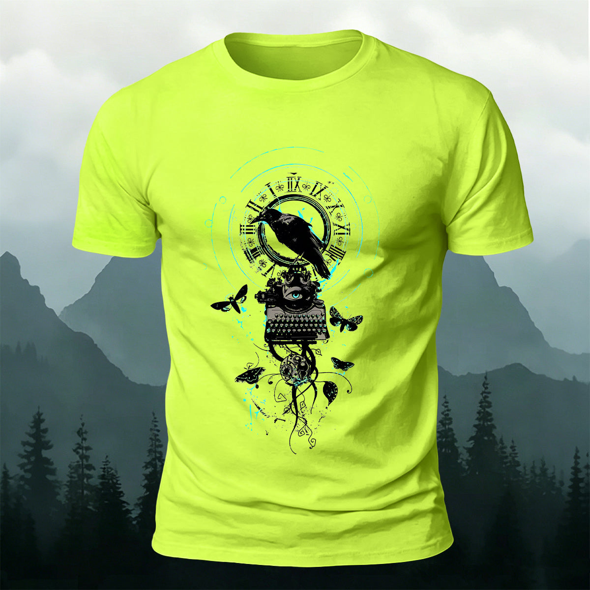 Artistic Bird Print Fashionable 100% Cotton T-Shirt