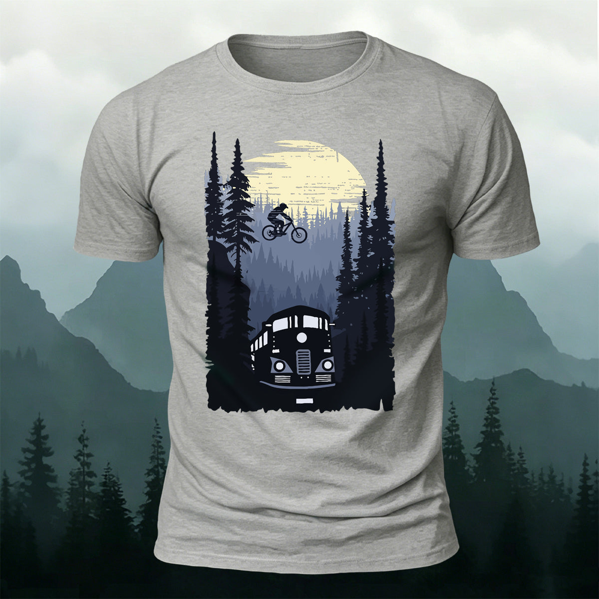 Mountain Biking Print Outdoor Trendy Casual Tee