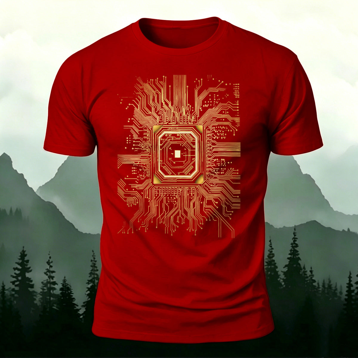 Circuit Board Personalized Breathable Short-sleeve T-shirt