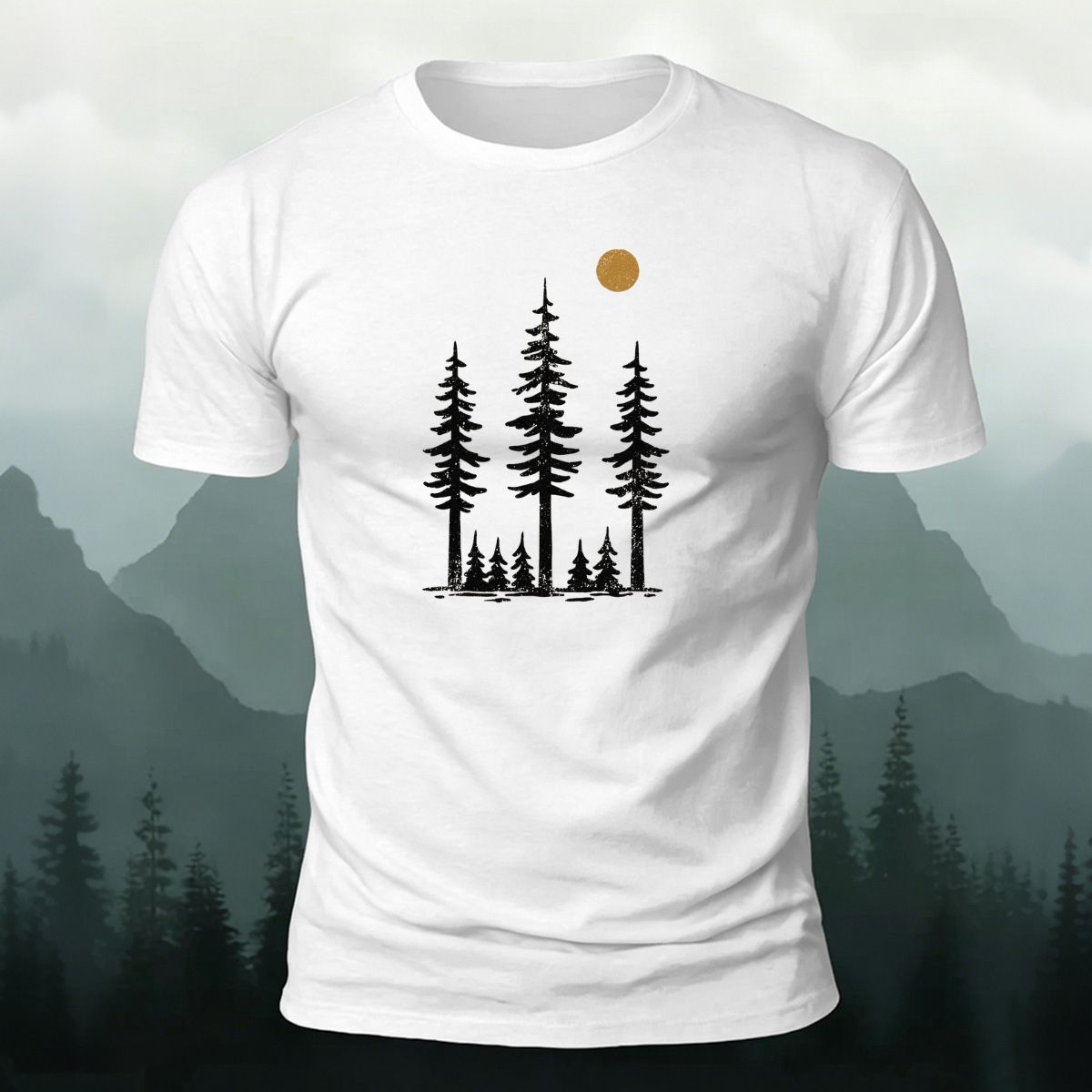 Outdoor Camping Natural Style Breathable Cotton T-Shirt