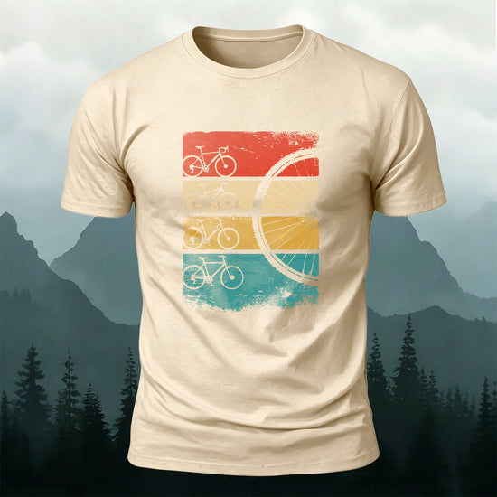 Bicycle Graphic Outdoor Comfortable Breathable T-Shirt Beige