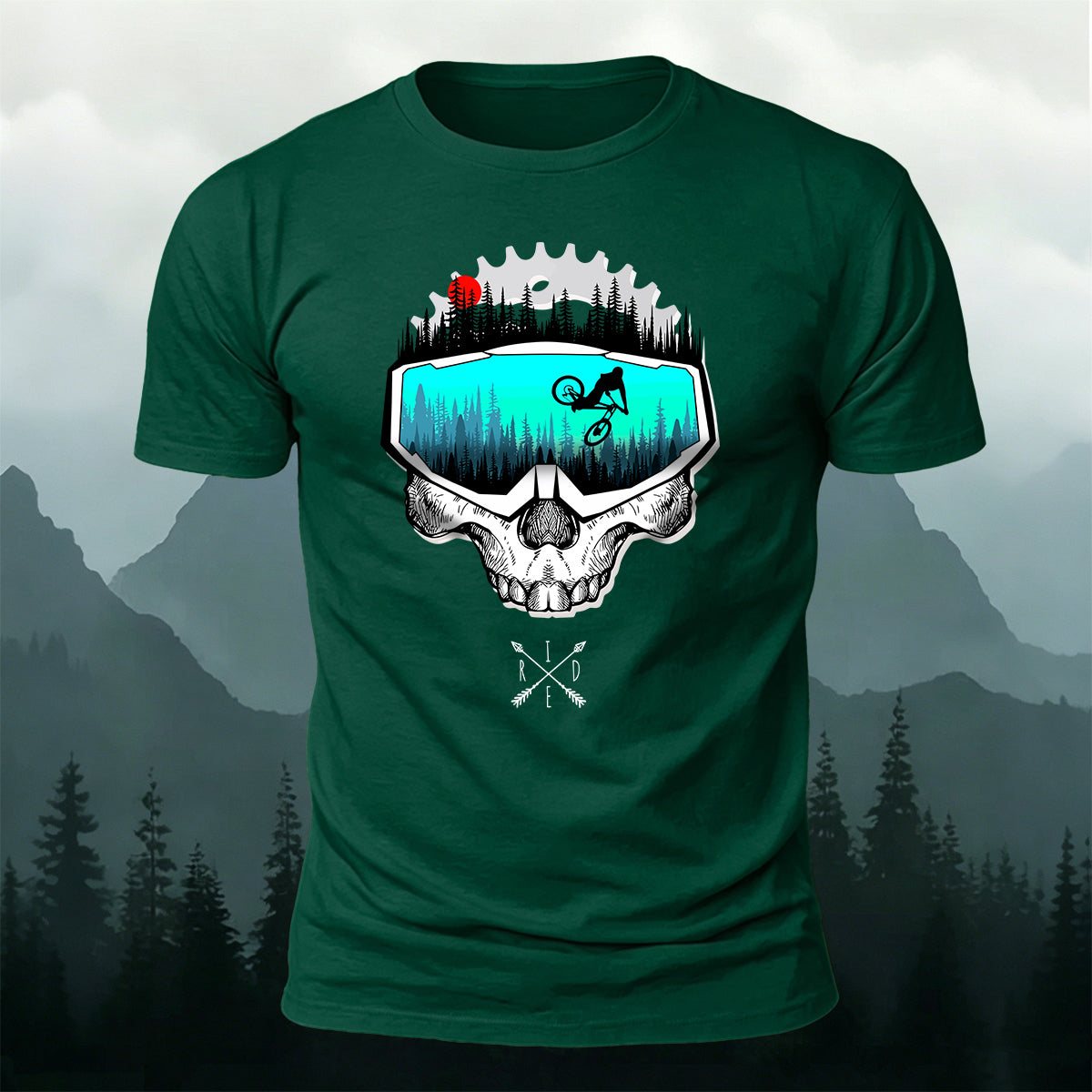 Fun Cycling Skull Casual Premium Cotton T-Shirt