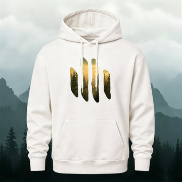 Cotton-Blend Serene Forest Print Casual Hoodie