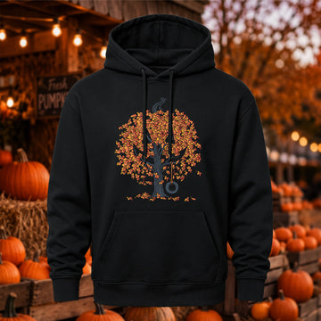 Autumn Leaves Pumpkin Tree Halloween Casual Hoodie