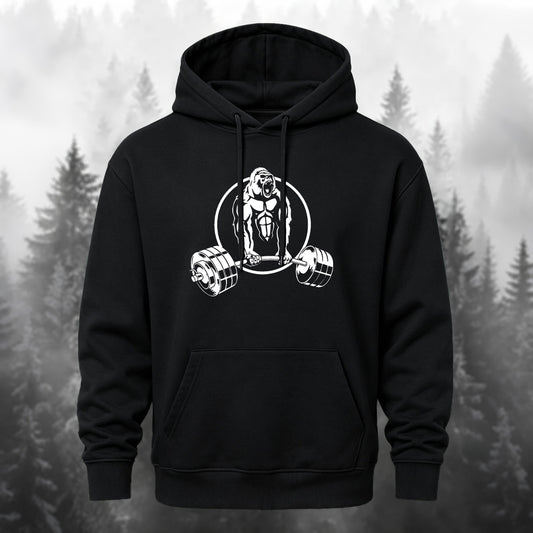 Cotton-Blend Fun Fitness Gorilla Print Casual Hoodie