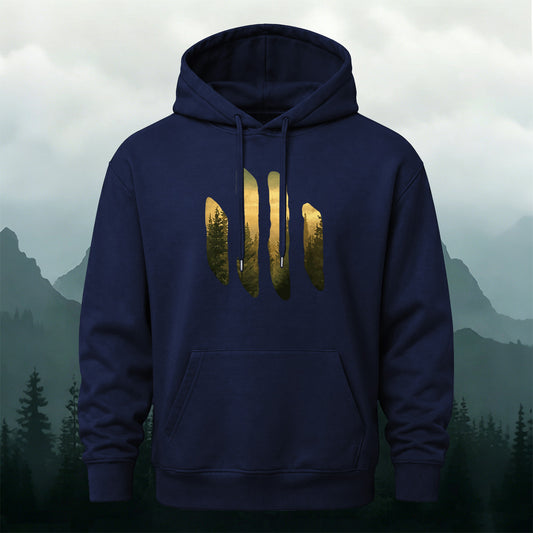 Cotton-Blend Serene Forest Print Casual Hoodie