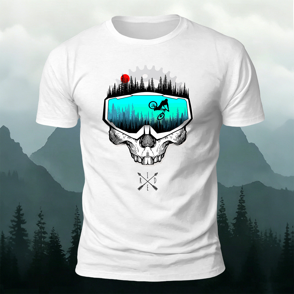 Fun Cycling Skull Casual Premium Cotton T-Shirt