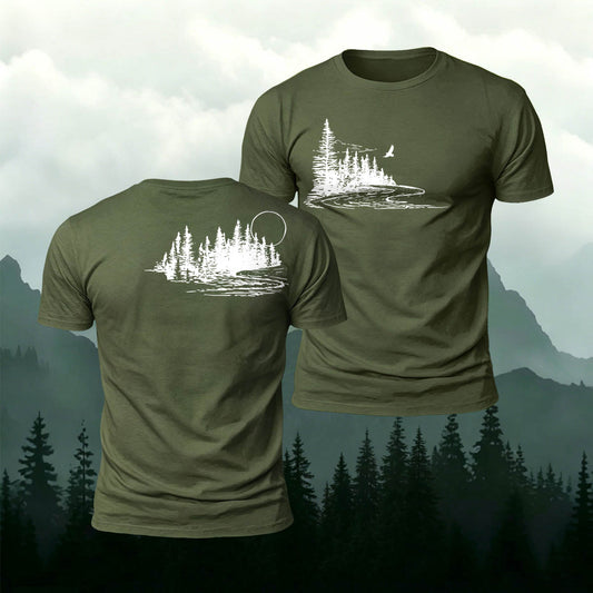 100% Cotton Vintage Nature Landscape Casual Tee