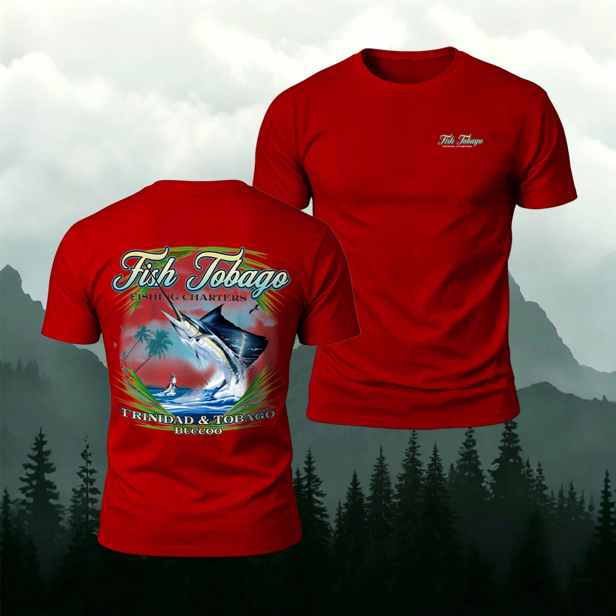 Fish & Jobago Casual Versatile 100% Cotton T-Shirt