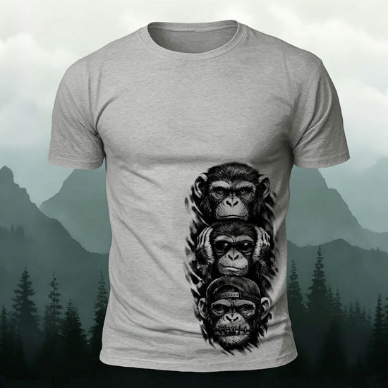 Fun Gorilla Trend Casual Premium Cotton T-shirt Grey