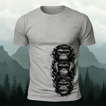 Fun Gorilla Trend Casual Premium Cotton T-shirt Grey