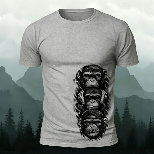 Fun Gorilla Trend Casual Premium Cotton T-shirt Grey